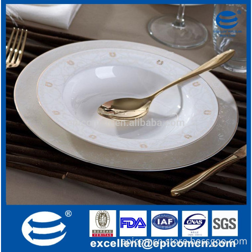 wholesale bone china gold rimmed dinner plates, wholesale gold-rimmed China dinner plate
